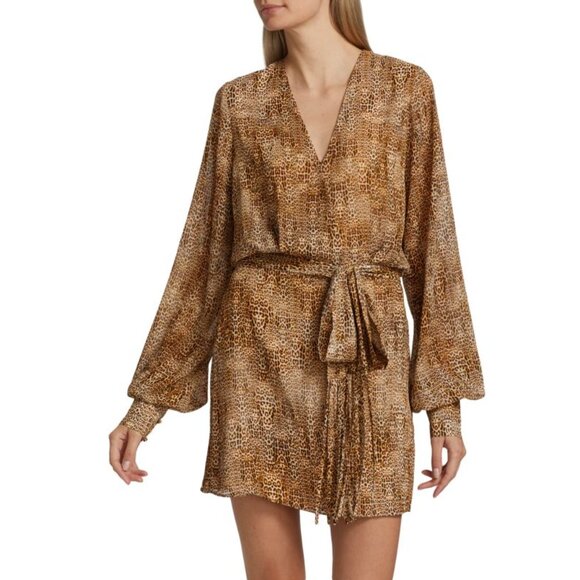 Alexis Dula leopard-print chiffon mini dress